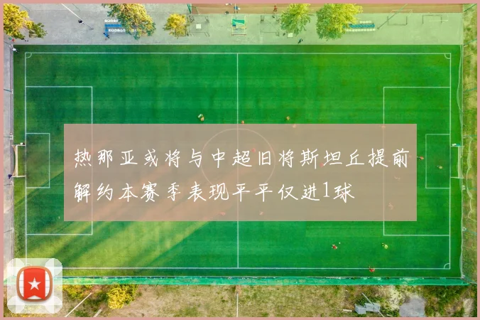 热那亚或将与中超旧将斯坦丘提前解约本赛季表现平平仅进1球